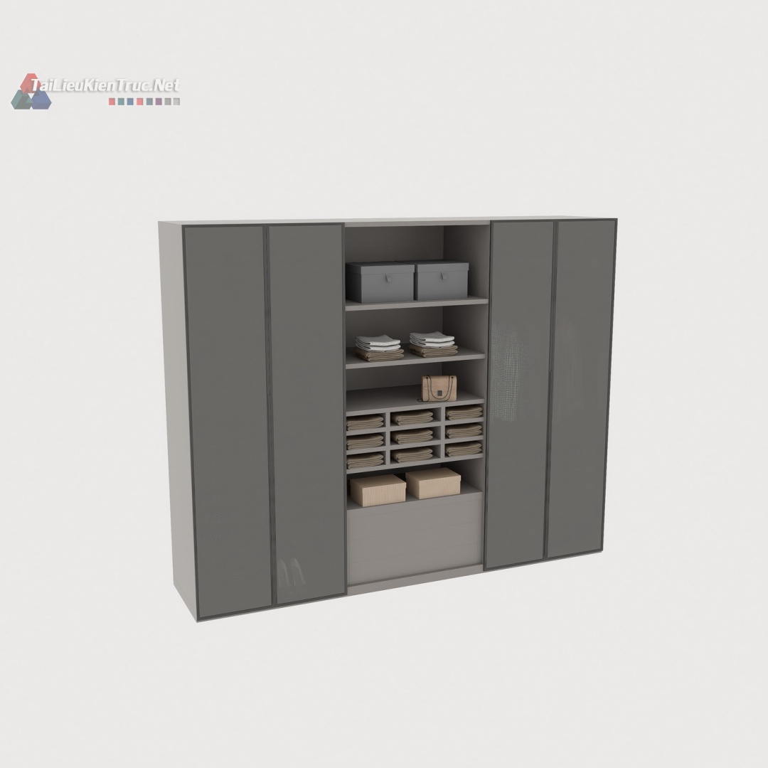 028. Tủ áo hiện đại file sketchup tải miễn phí