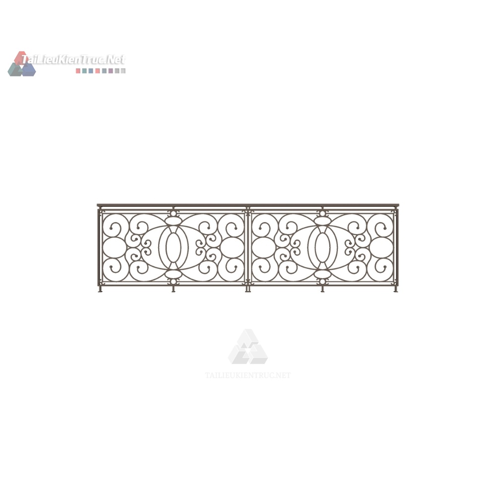 074. Thư viện lan can sketchup tân cổ