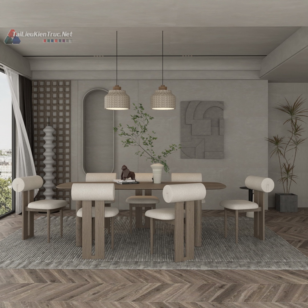 196. Model bàn ăn sketchup phong cách hiện đại miễn phí