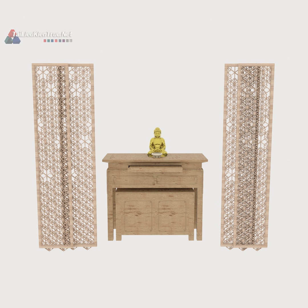 033. Model bàn thờ sketchup đơn giản