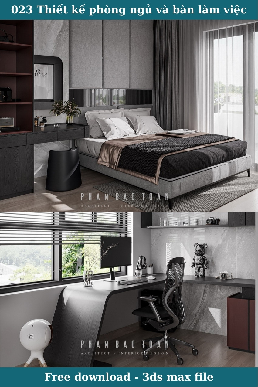 023. Thiết kế phòng ngủ với 3ds max bới Phạm Bảo Toàn
