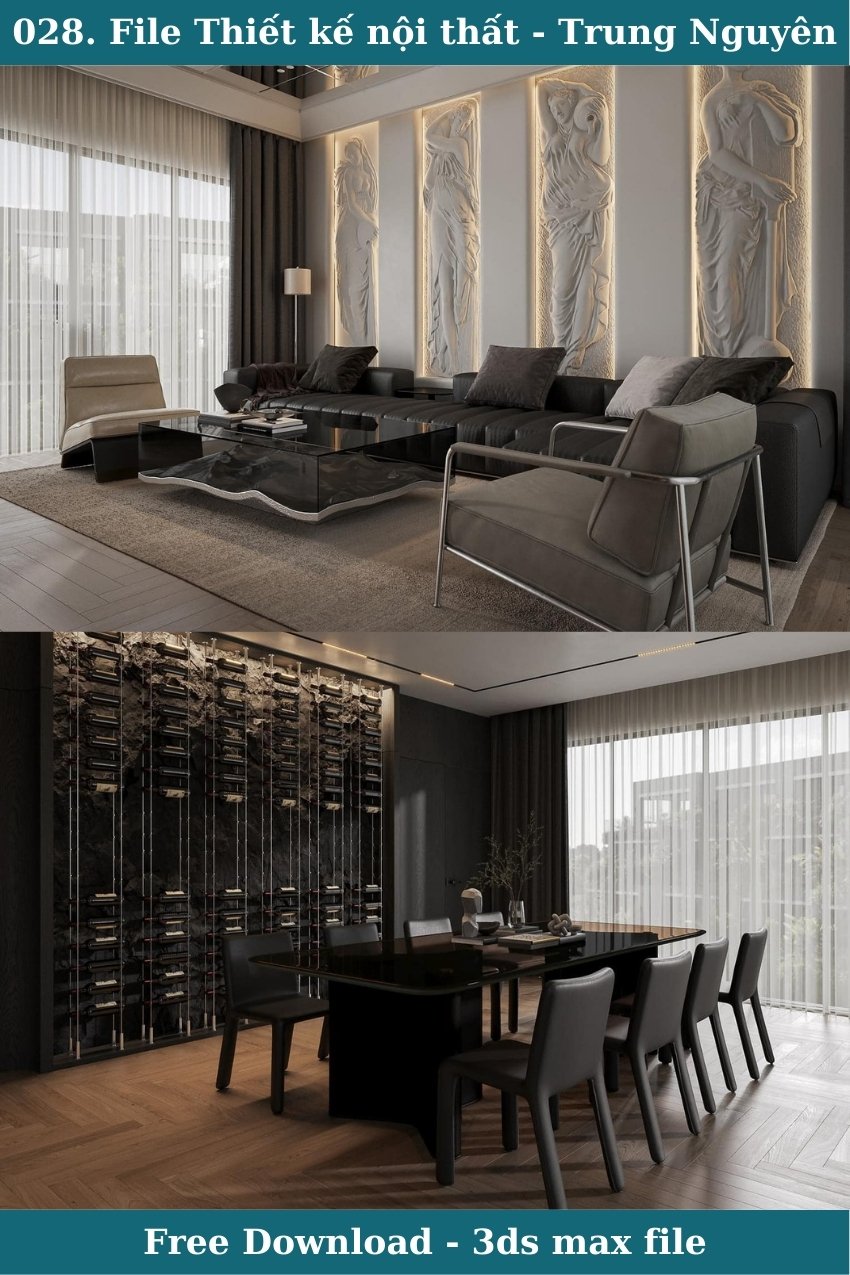 028. File thiết kế nội thất 3ds max bởi Trung Nguyên tải miễn phí