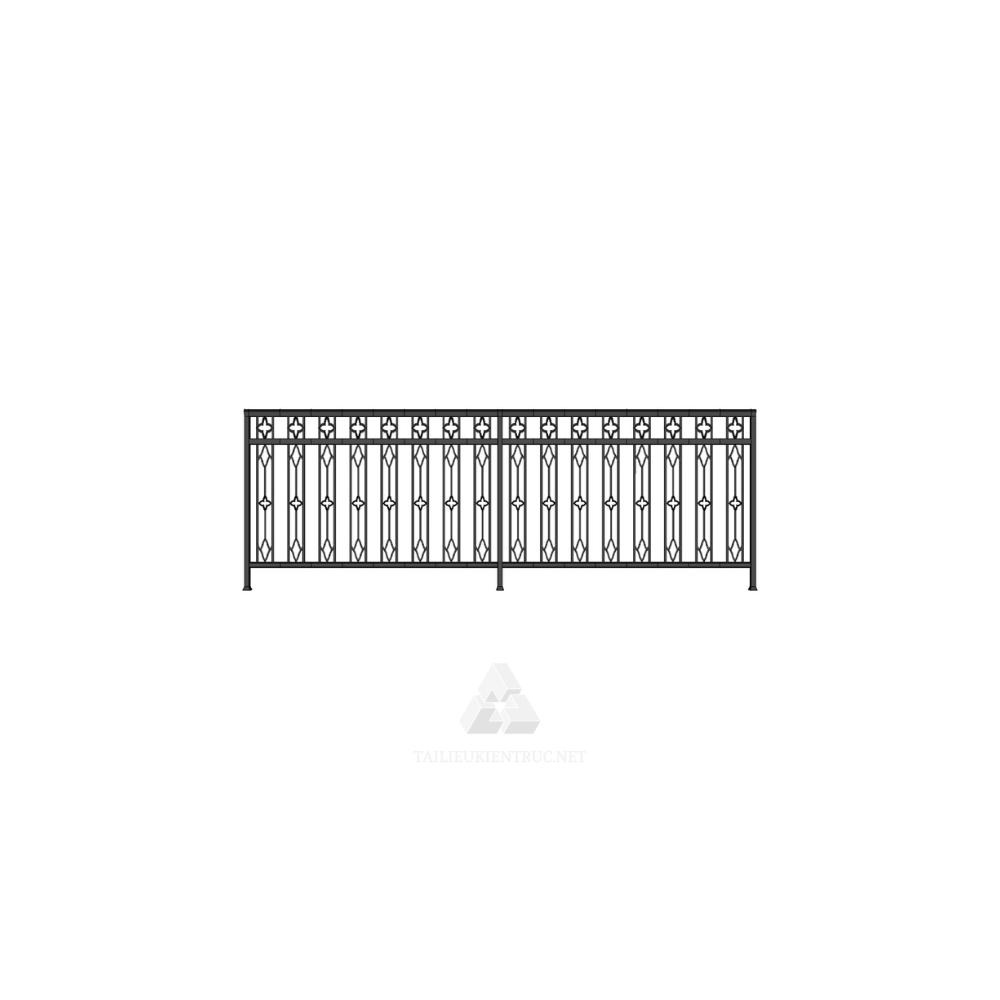 089. Lan can sắt tân cổ điển file sketchup miễn phí