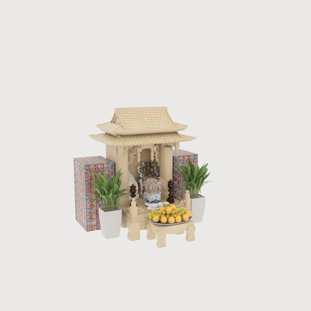 040. Model bàn thờ thần tài sketchup miễn phí