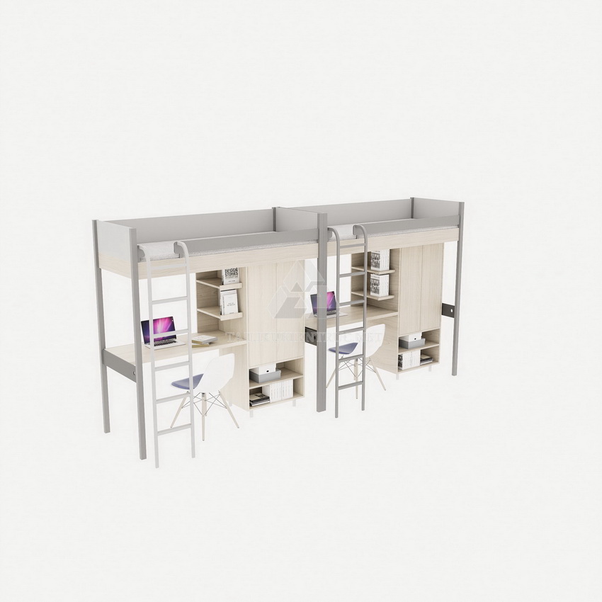 033. Thư viện sketchup giường tầng kết hợp bàn làm việc