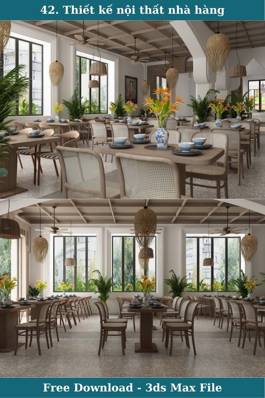 42. Thiết kế nhà hàng file 3ds max Lê Xuân Tài
