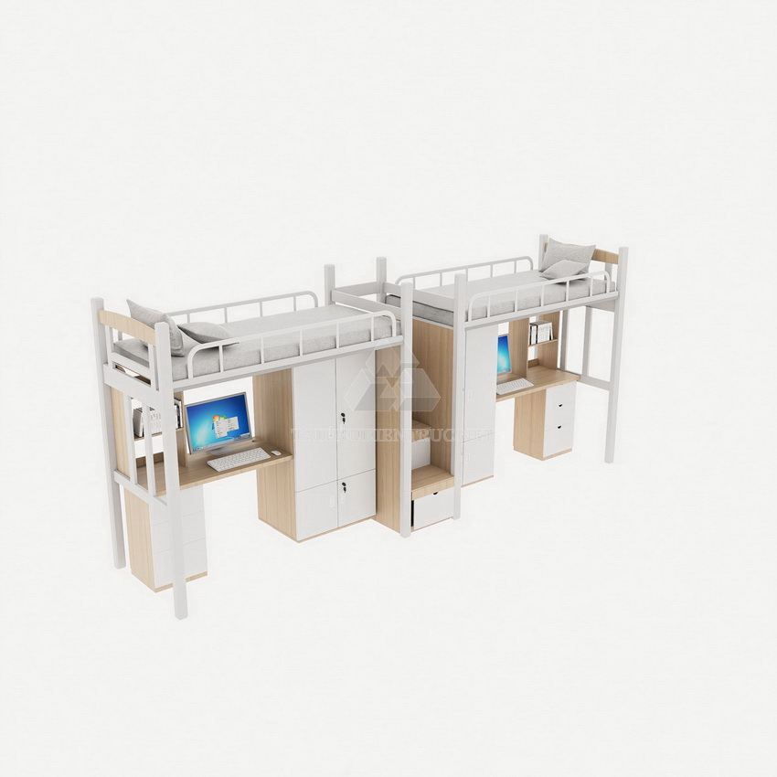 035. Thư viện sketchup giường tầng kết hợp bàn học và tủ áo