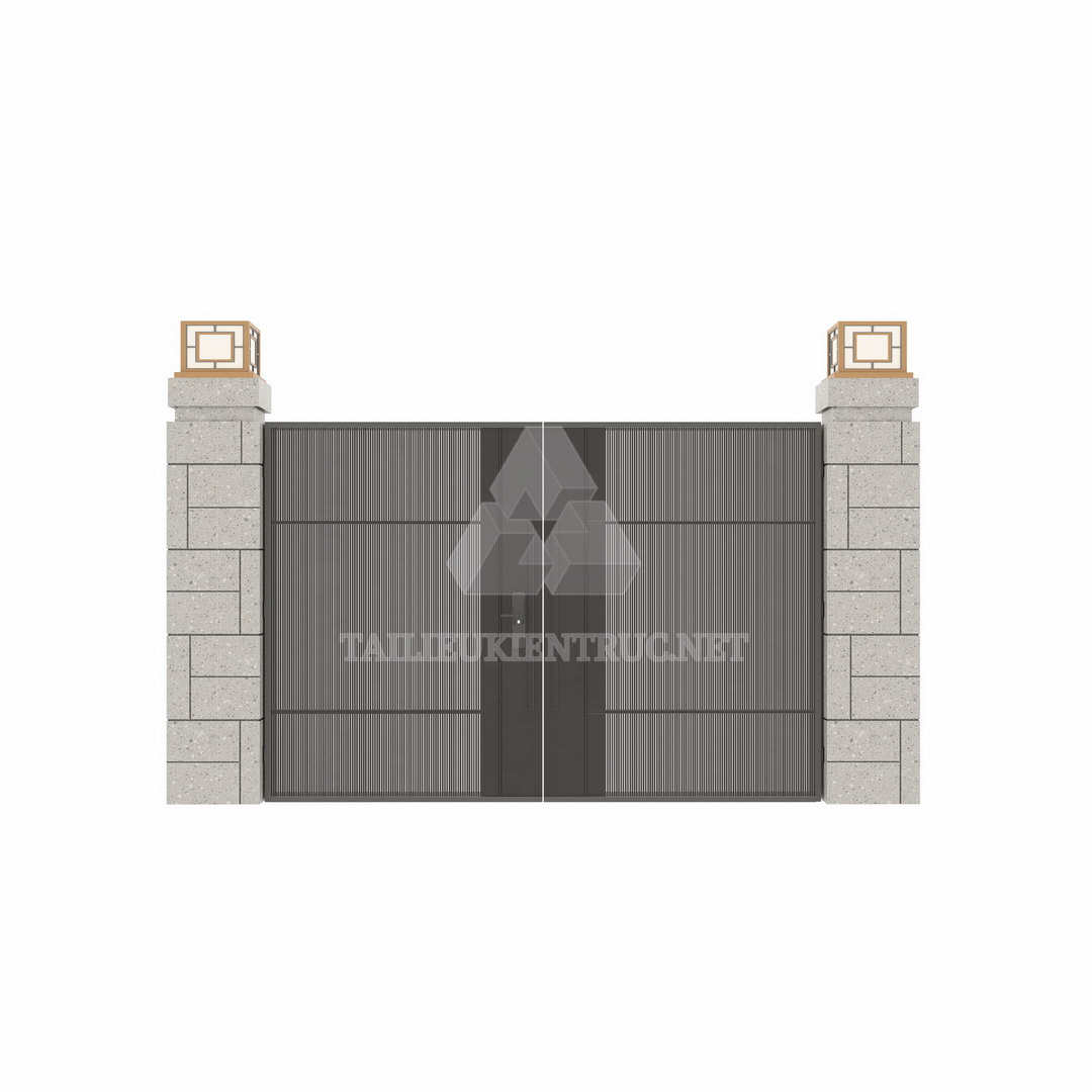 084. Model sketchup cổng hiện đại sang trọng