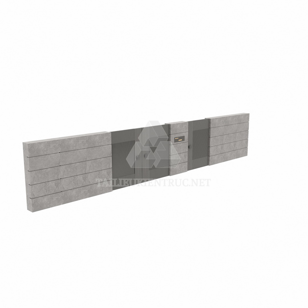 097. Model cổng tường rào sketchup tải miễn phí