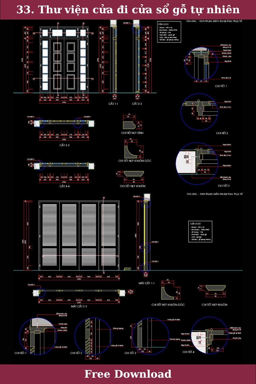33. Thư viện cửa đi cửa sổ gỗ tự nhiên đầy đủ chi tiết 33. Thư viện cửa đi cửa sổ gỗ tự nhiên đầy đủ chi tiết