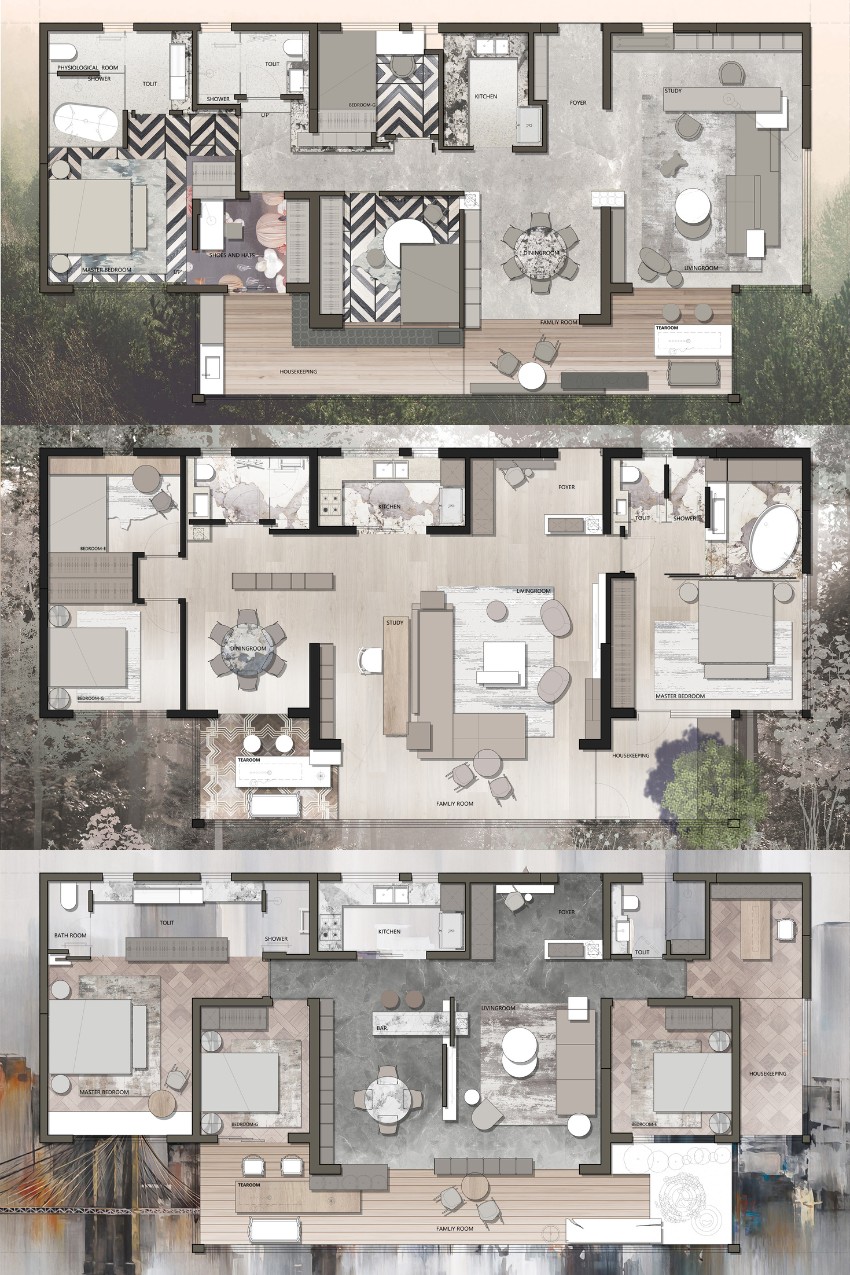 34. Căn hộ 170m2 với phương án 2 và 3 phòng ngủ