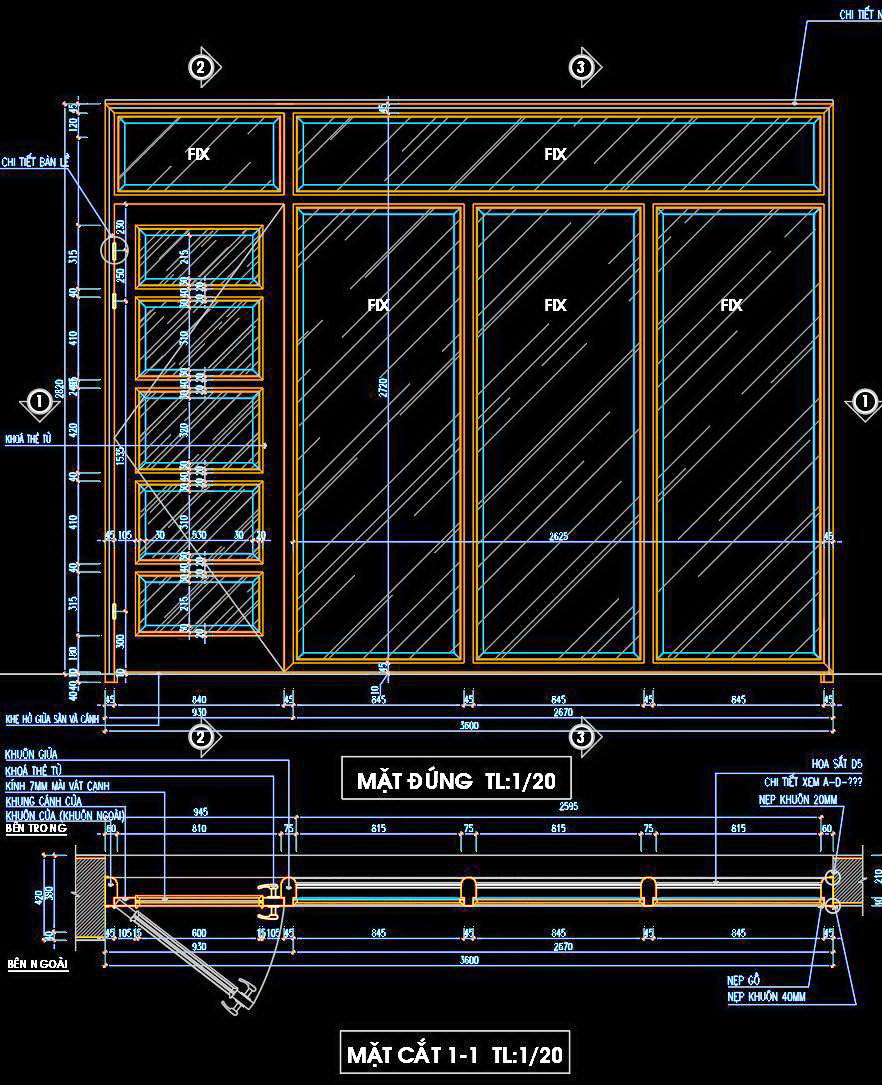 48. Chi tiết cửa vách kính gỗ kính 3600x2820