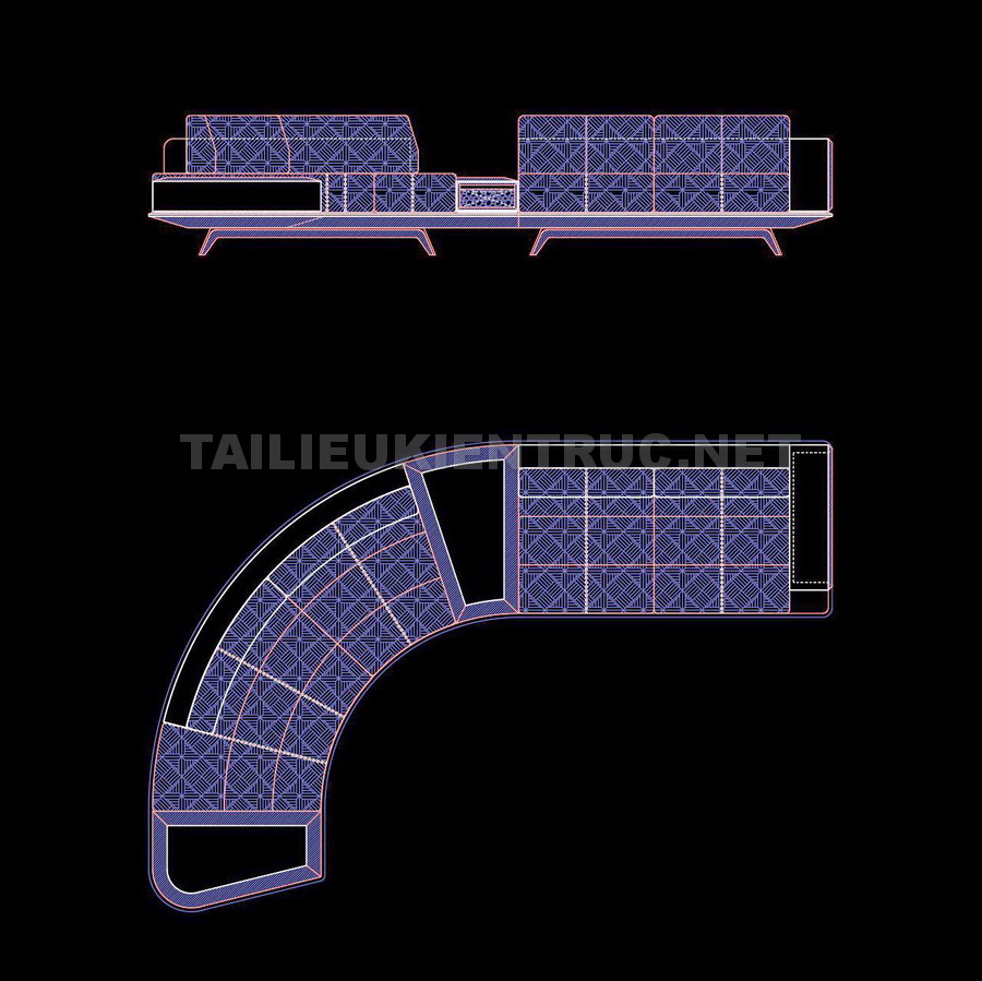 53. Bản vẽ chi tiết sofa cong gỗ tự nhiên miễn phí tải về