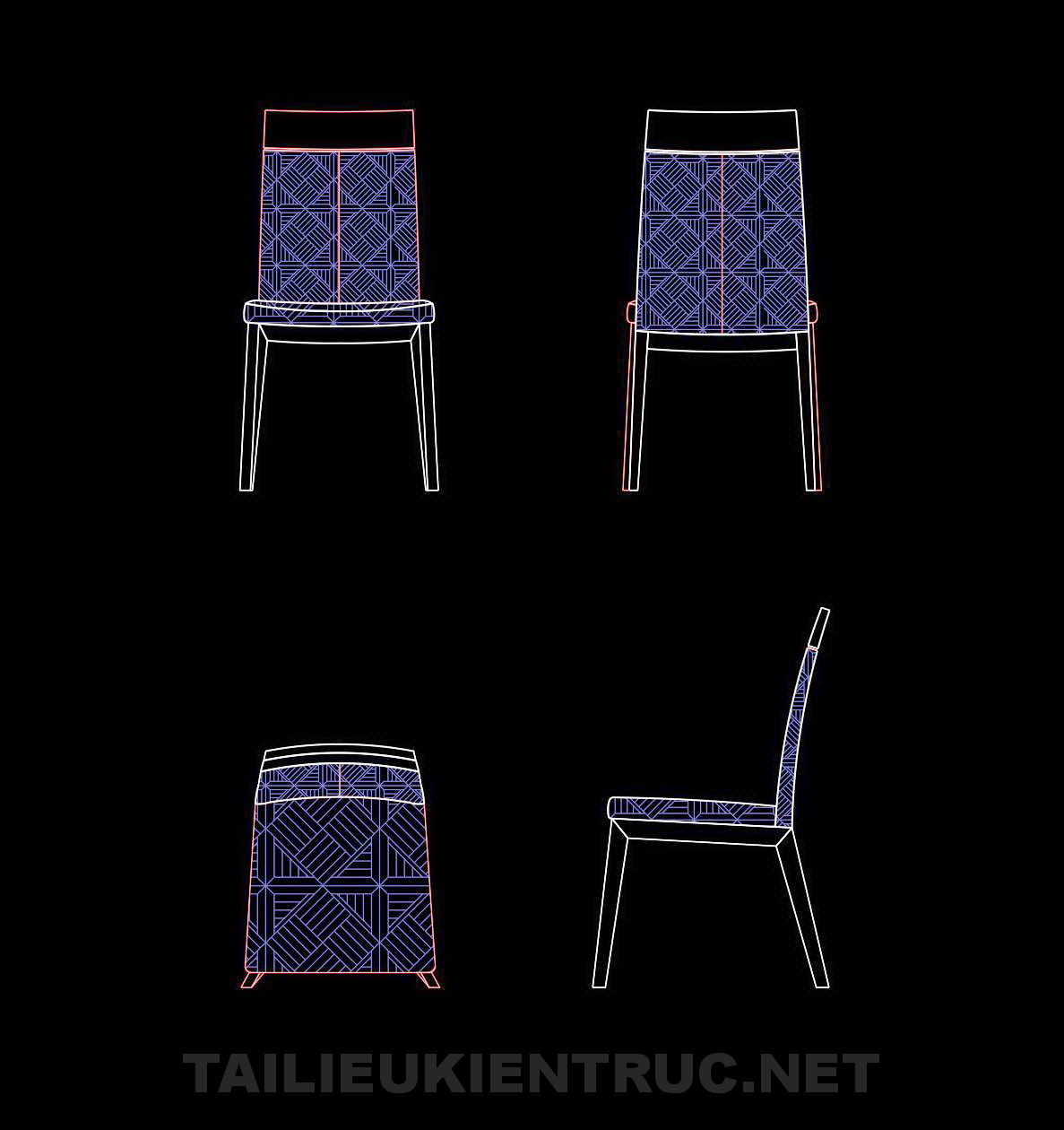 66. Bản vẽ kỹ thuật ghế ăn gỗ tự nhiên miễn phí