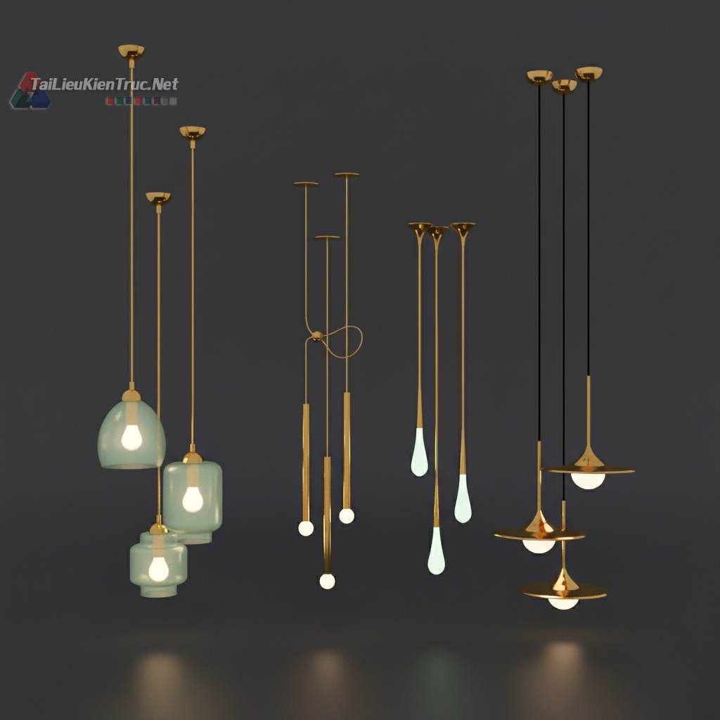 2. Đèn thả hiện đại file sketchup free