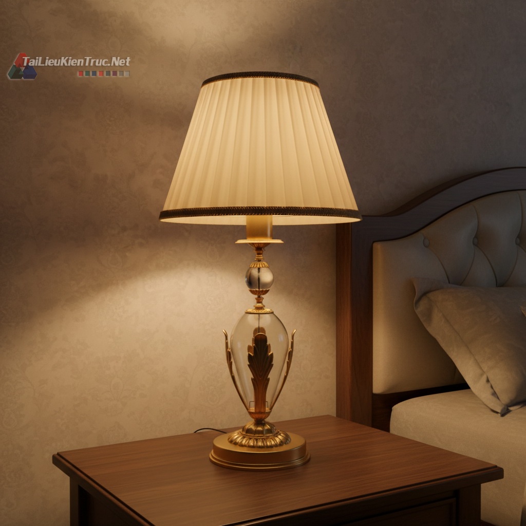 4. Model đèn bàn tân cổ điển file sketchup miễn phí