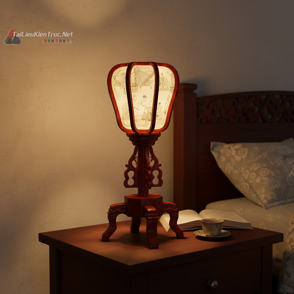 5. Model sketchup đèn bàn truyền thống