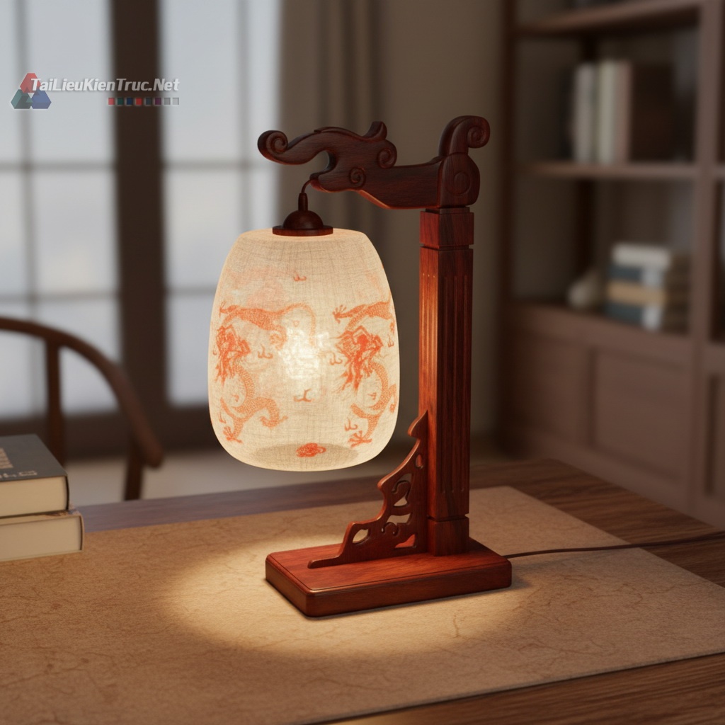 7. Model đèn bàn truyền thống file sketchup