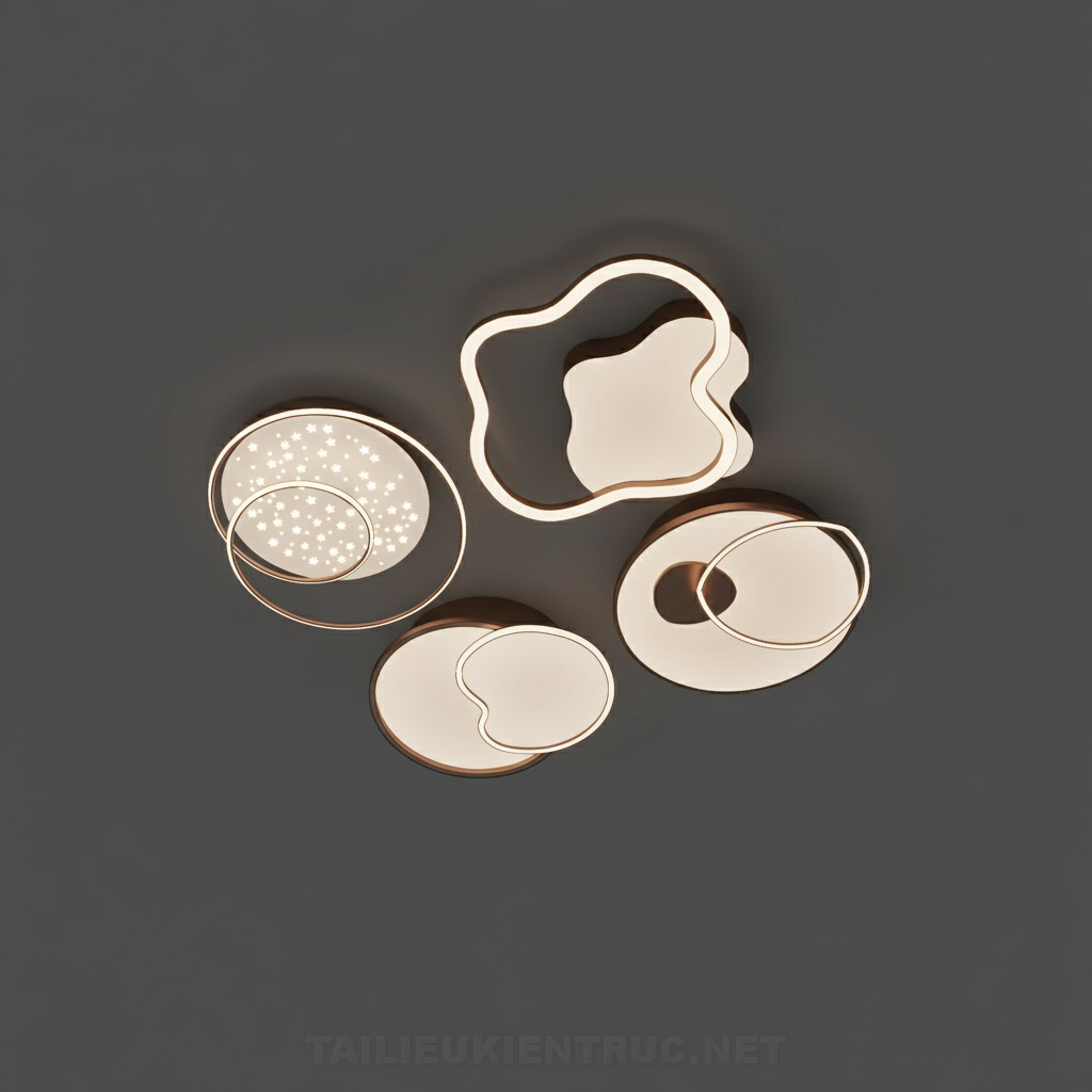 31. Model sketchup đèn gắn trần hiện đại