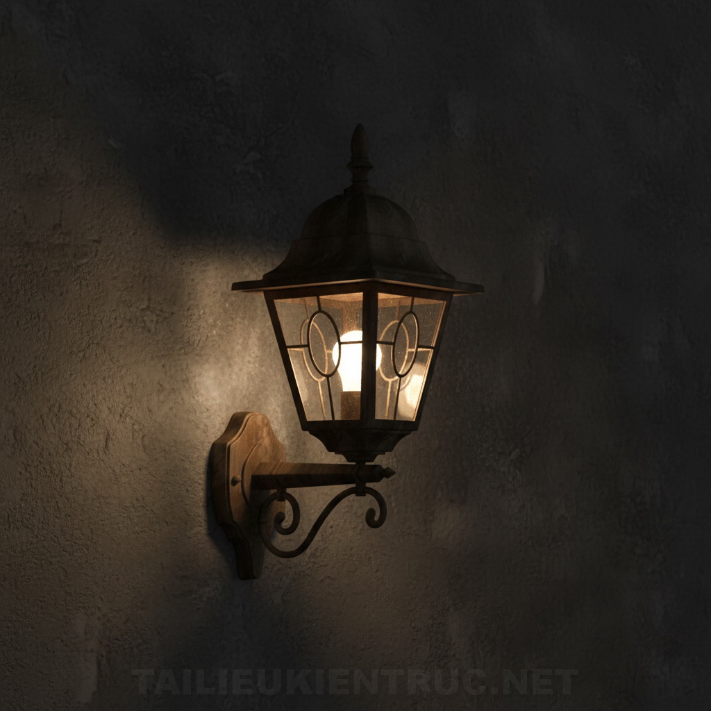 10. Đèn treo tường ngoại thất tân cổ điển file sketchup