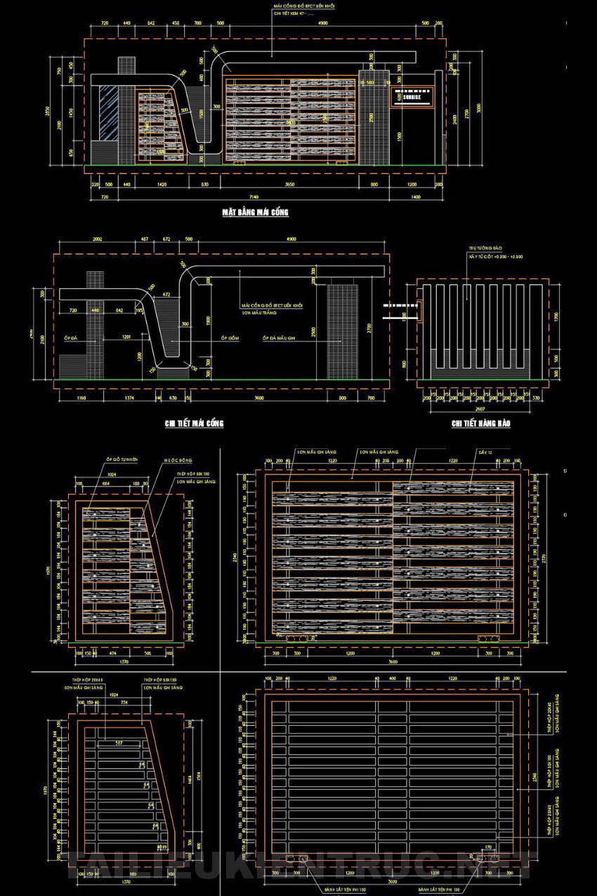 5. Bản vẽ chi tiết cổng tường rào hiện đại tải miễn phí