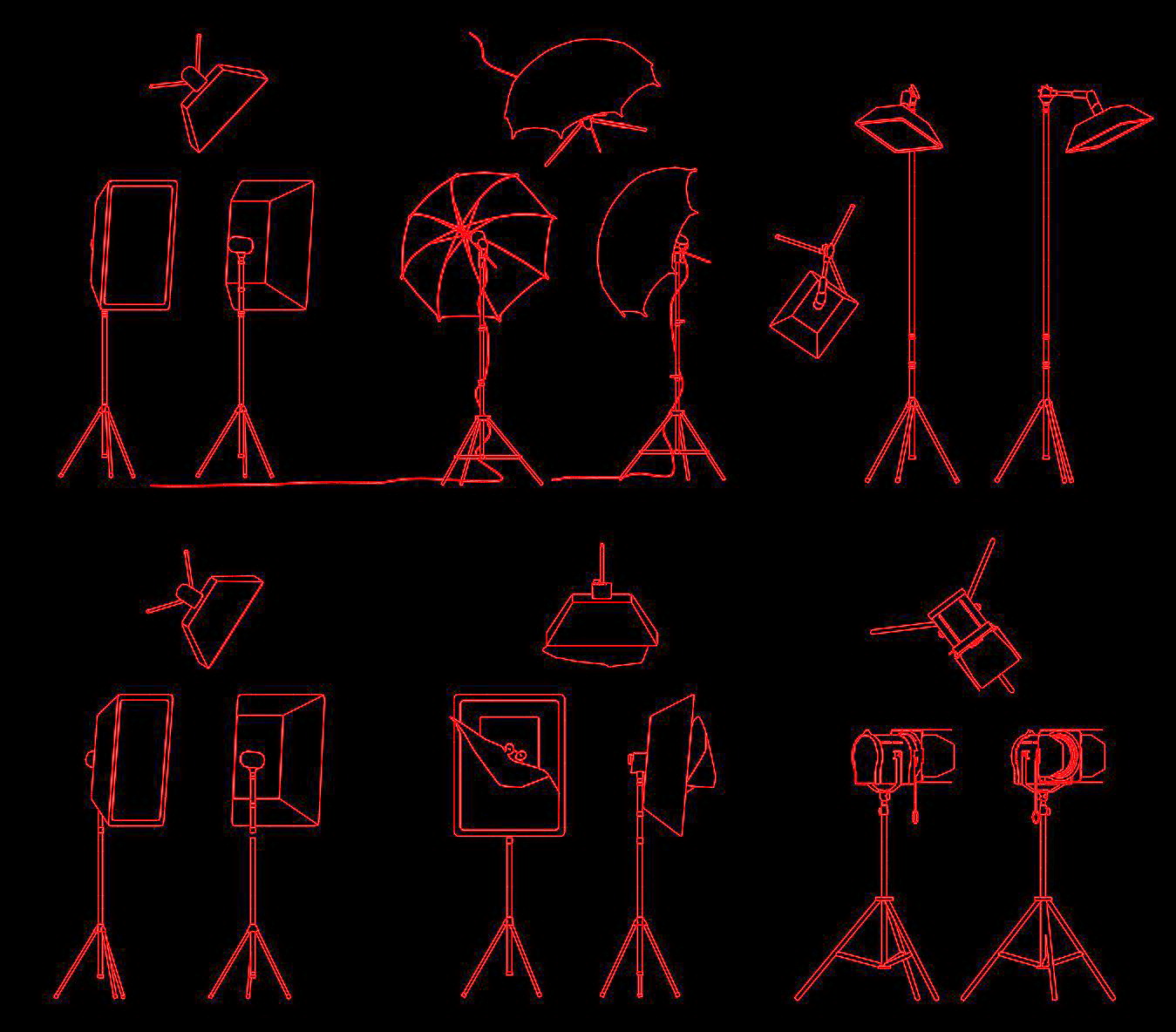 2. Thư viện cad đèn studio miễn phí