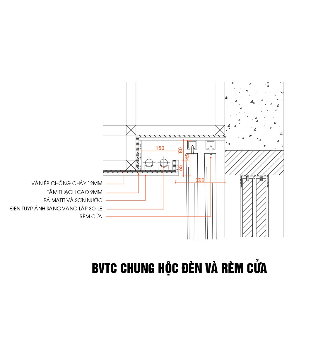 6. Bản vẽ chi tiết hộp đèn và hộp rèm