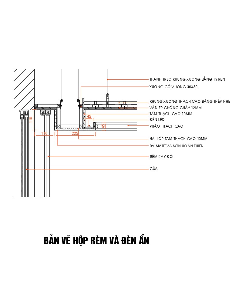 25. Chi tiết hộp rèm và đèn ẩn miễn phí