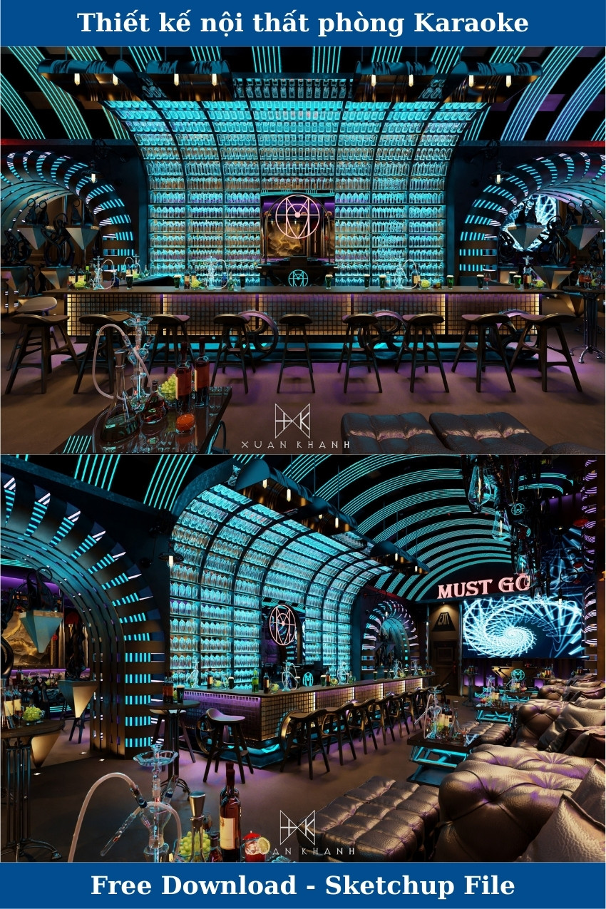 82. File Sketchup Thiết kế nội thất phòng Karaoke bởi Xuan Khanh