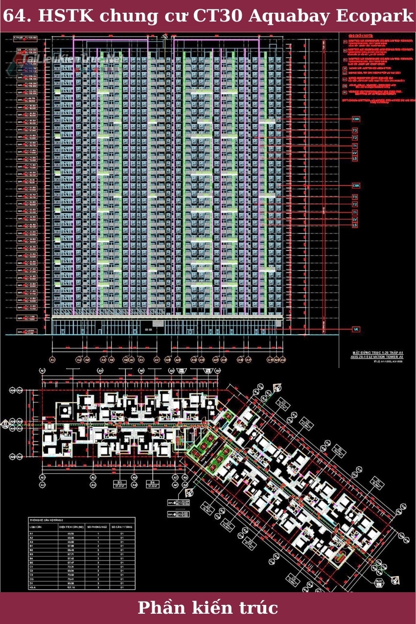 64. Hồ sơ thiết kế chung cư CT30 Aquabay Ecopark phần kiến trúc