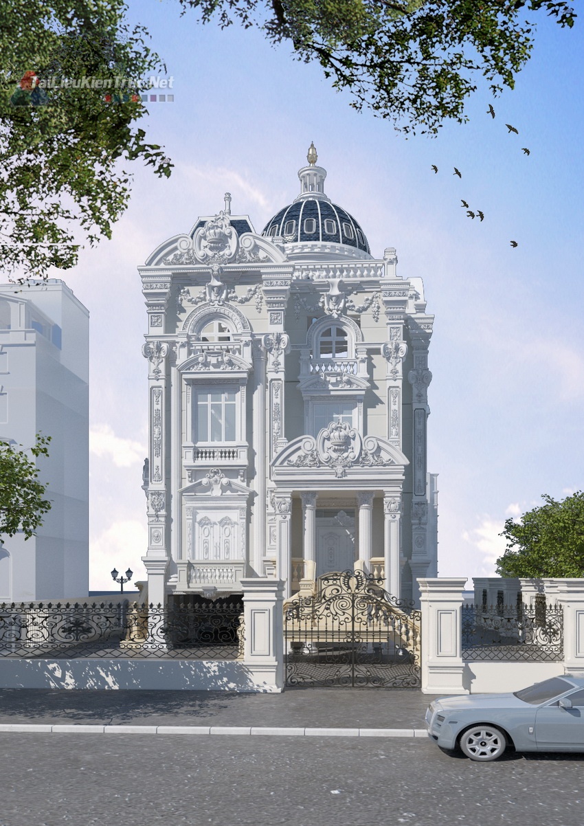 111. File 3ds Max Biệt Thự Lâu Đài Tân Cổ Điển Đẳng Cấp