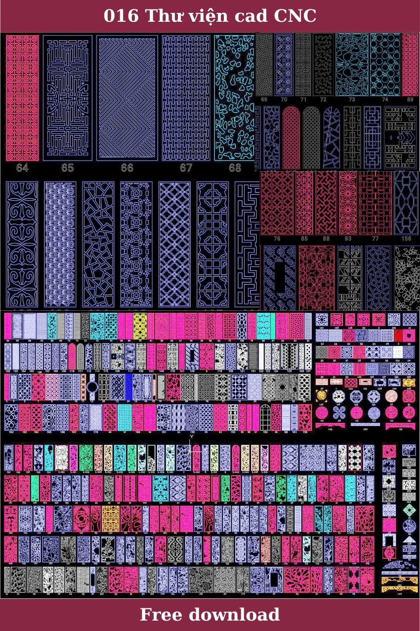 16. Thư viện autocad CNC vách ngăn miễn phí