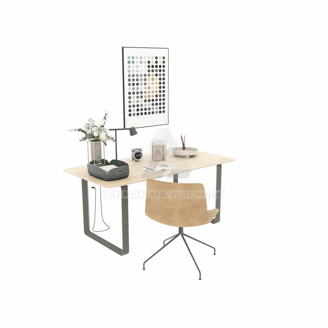 13. Bàn học bàn làm việc đơn giản tải miễn phí file sketchup