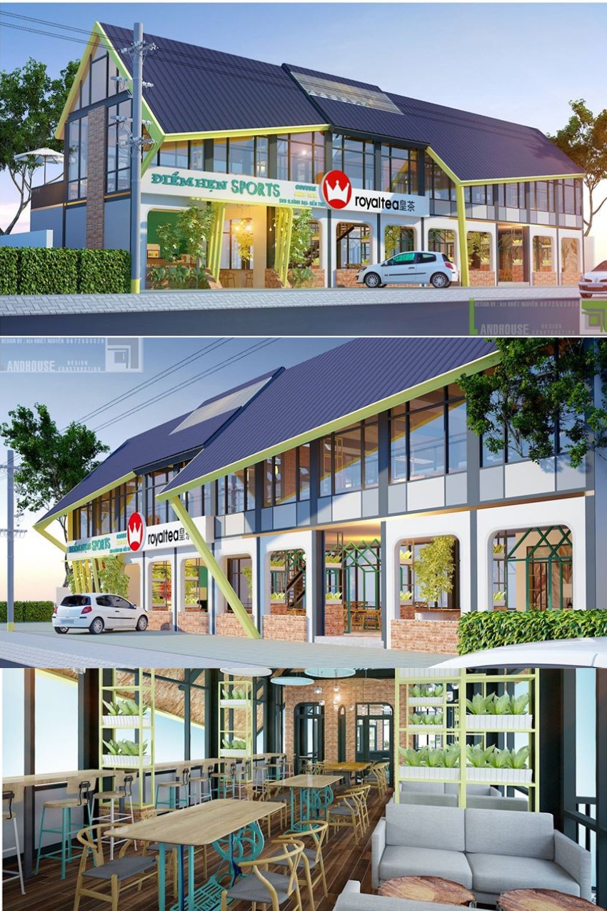 5. Thiết kế phối cảnh 3d quán cà phê bởi Kts Khiet Nguyen