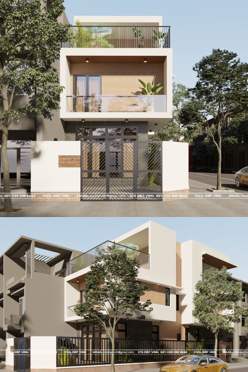 9. Phối cảnh nhà phố 3 tầng hiện đại tác giả Diep Vinh