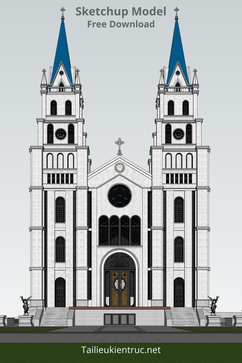 17. Model Sketchup nhà thờ Gothic hiện đại tác giả Hung Nguyen