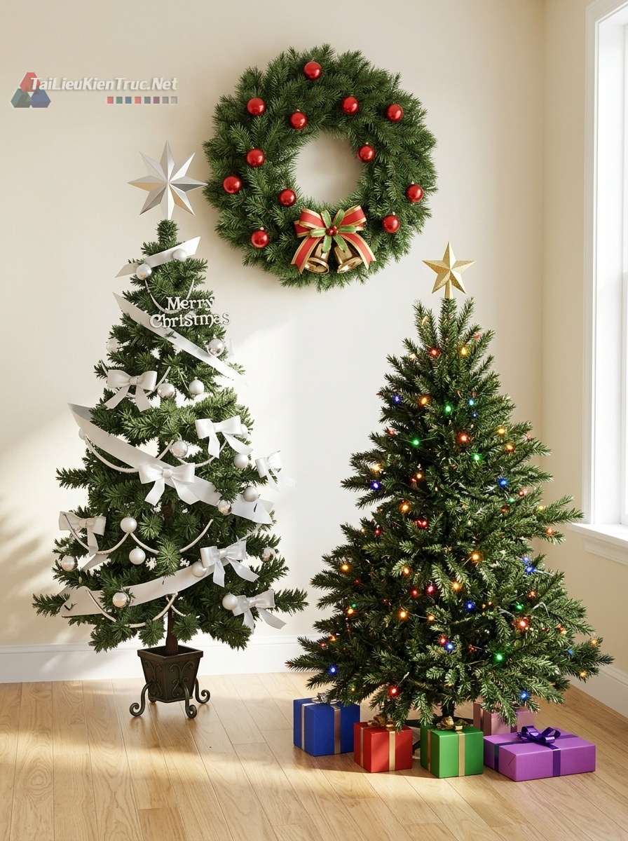 Model cây thông Noel sketchup miễn phí