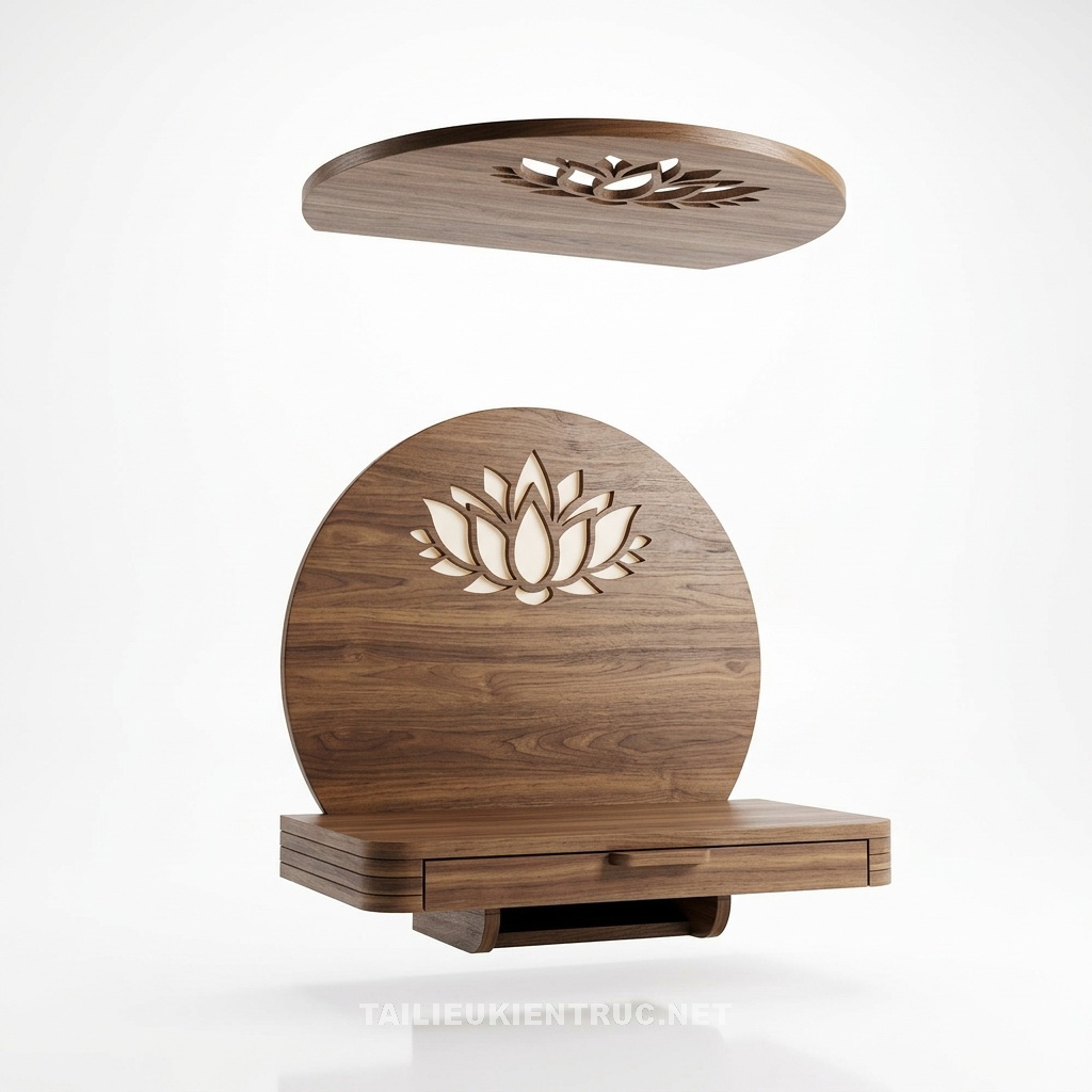 52. Model sketchup bàn thờ treo tường dáng tròn