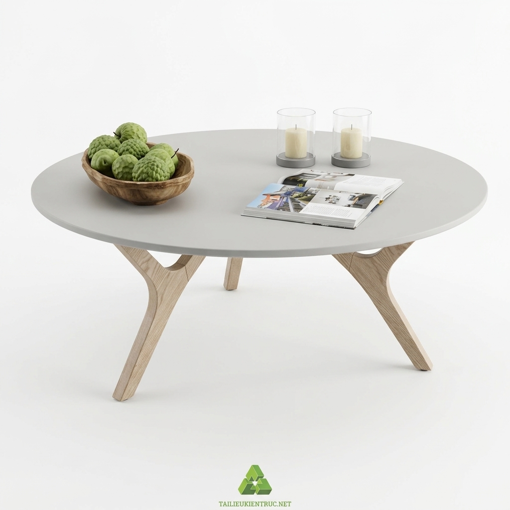 26. Sketchup model bàn trà tròn