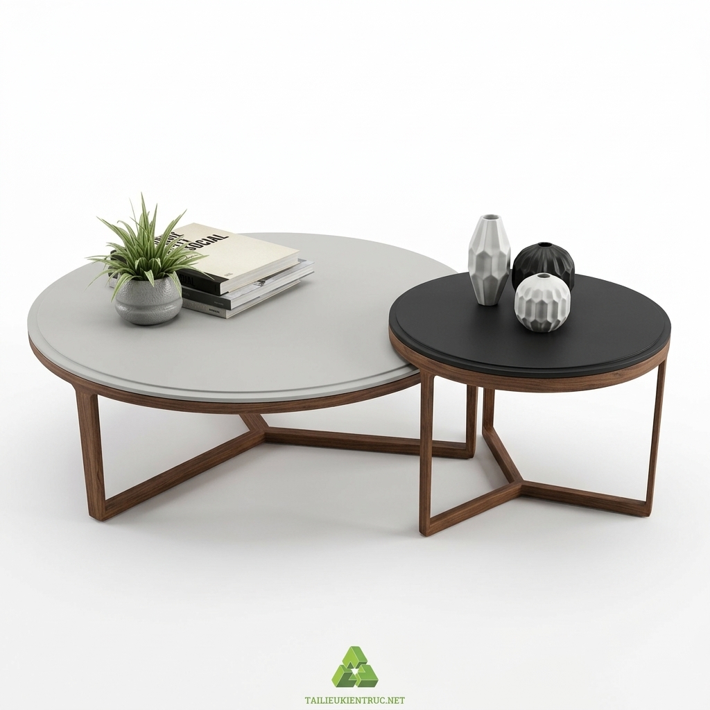 27. Model bàn trà tròn file sketchup