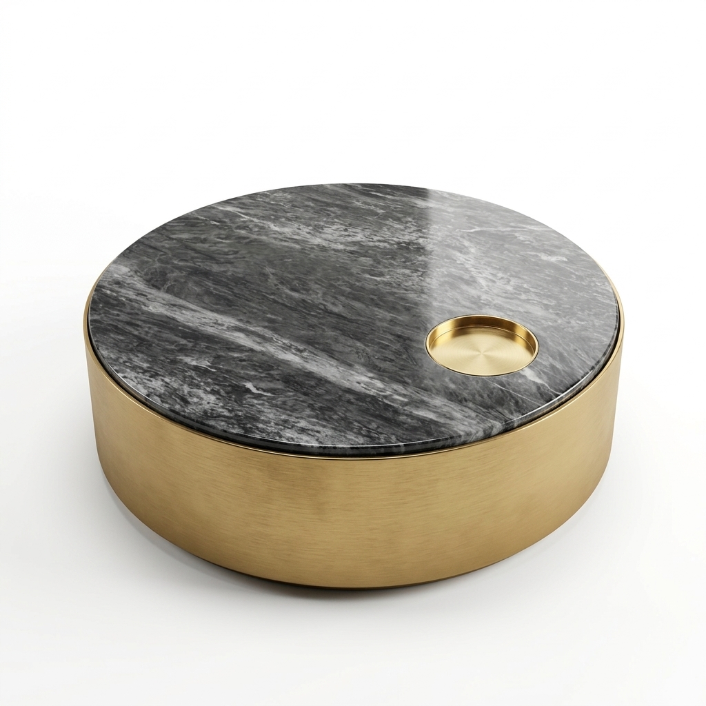 30. Sketchup model bàn trà tròn mặt đá