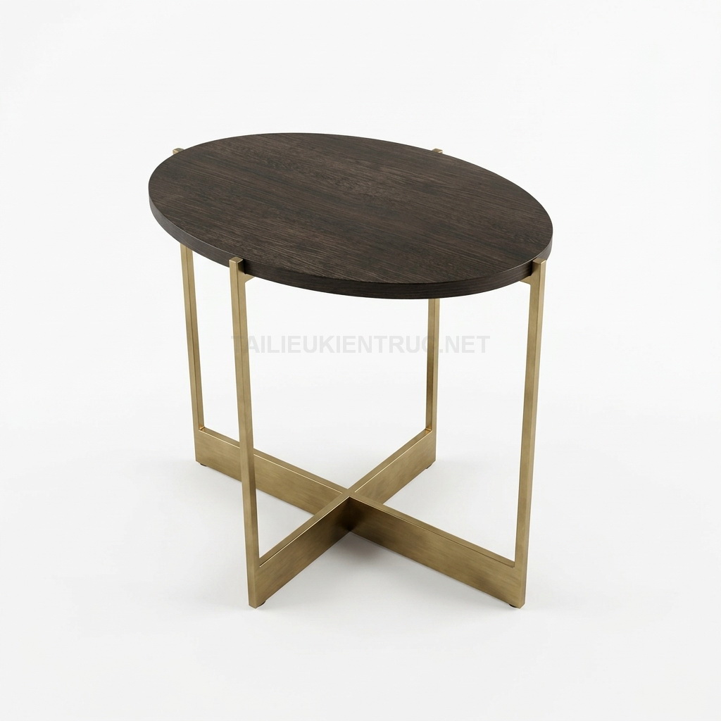 18. Sketchup model bàn cạnh hình elip tải miễn phí