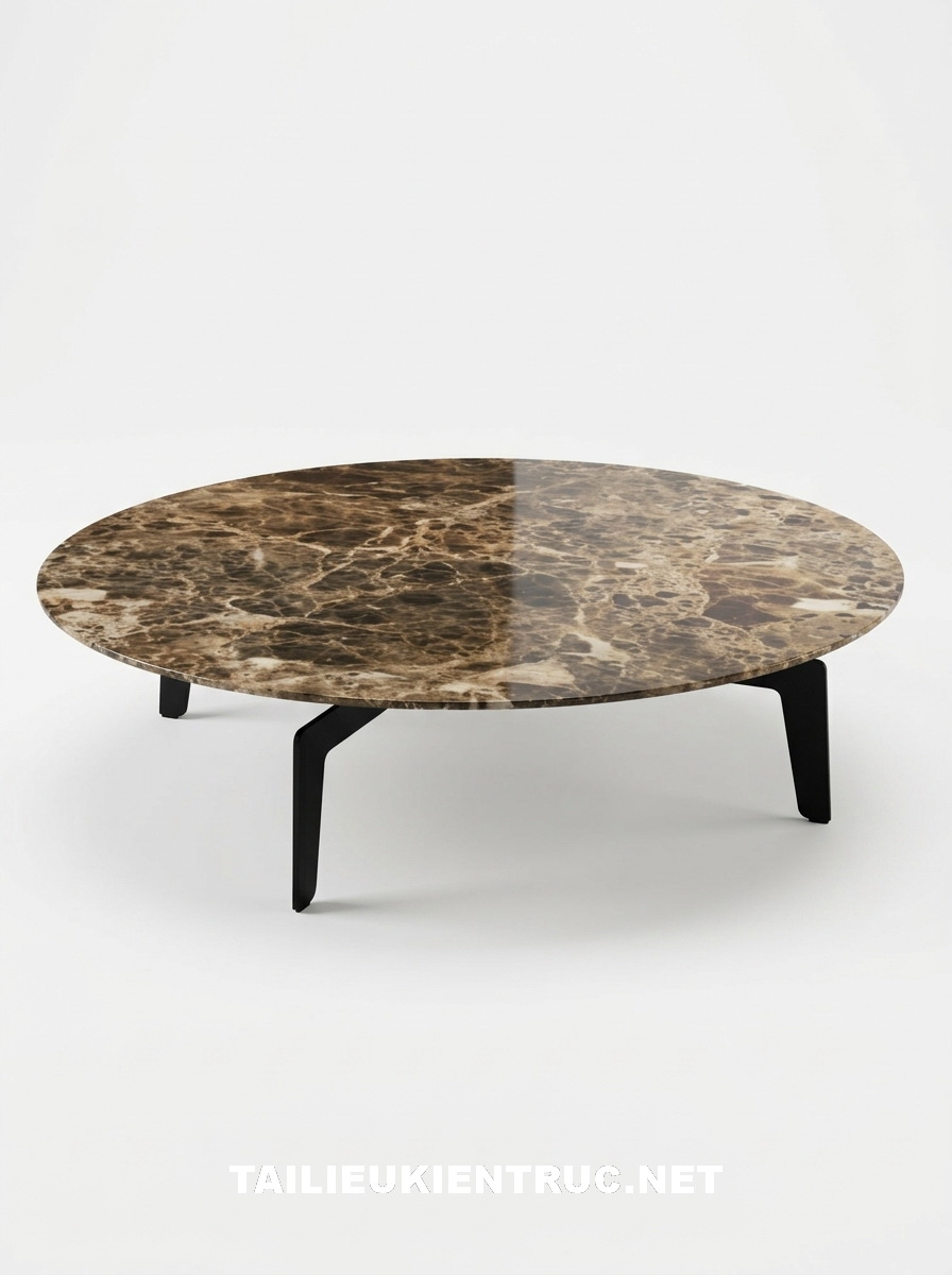 45. Sketchup model bàn trà mặt đá hình tròn