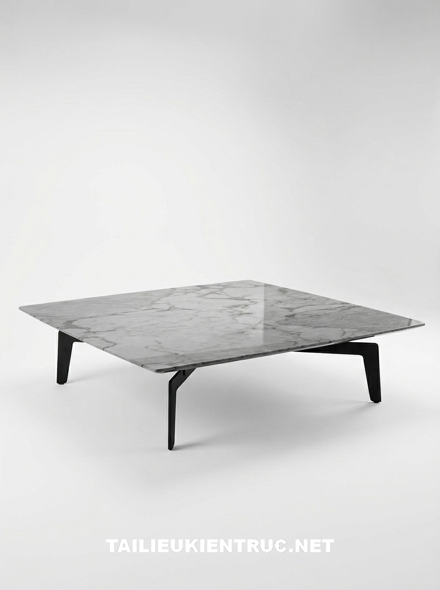 46. Sketchup model bàn trà mặt đá hình vuông miễn phí