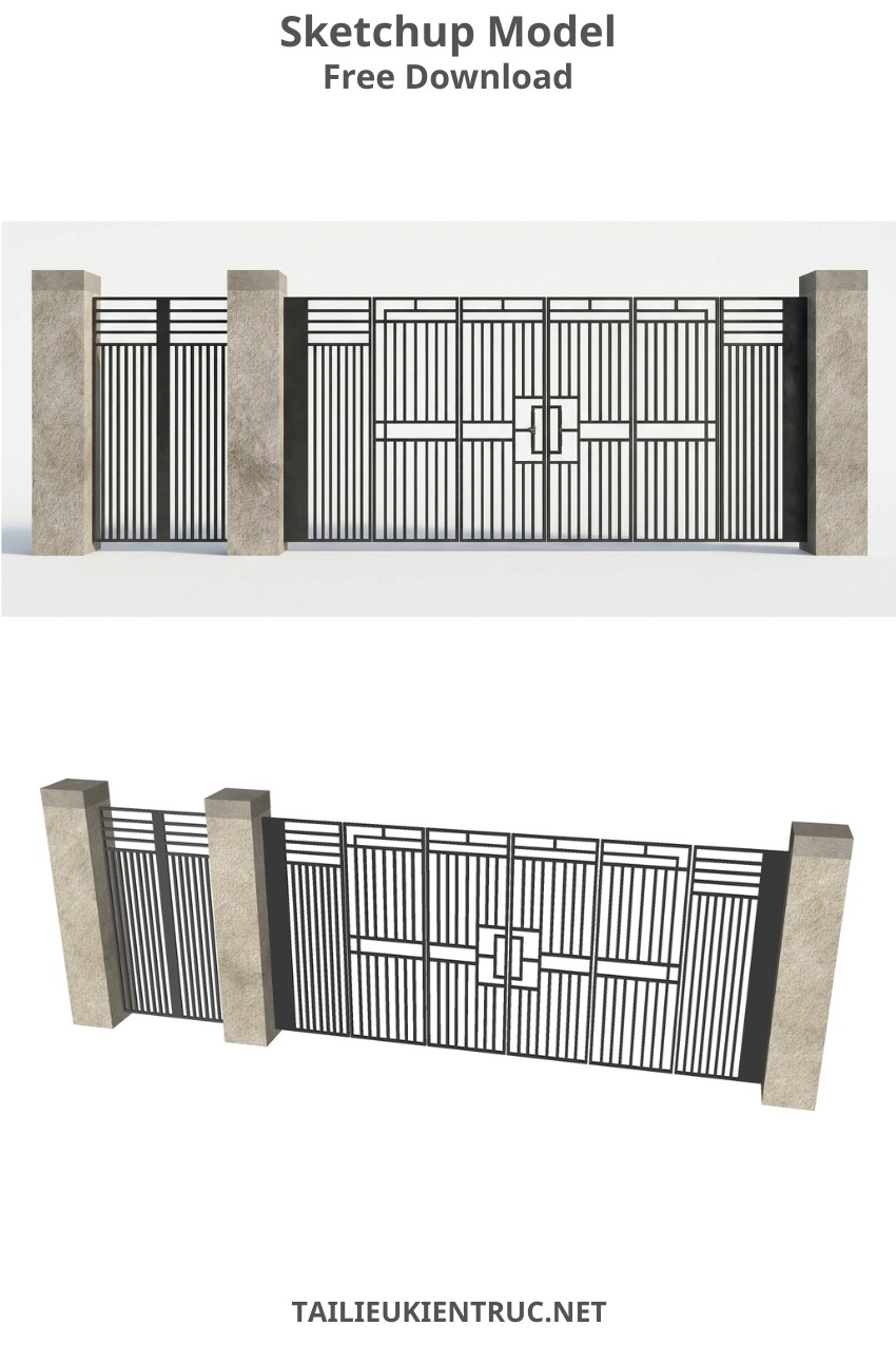 118. Cổng hiện đại file sketchup miễn phí