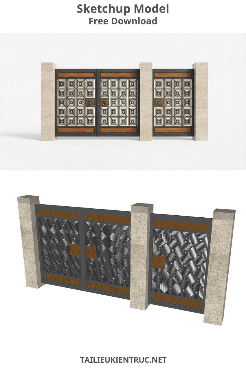 120. Sketchup model cổng hiện đại miễn phí