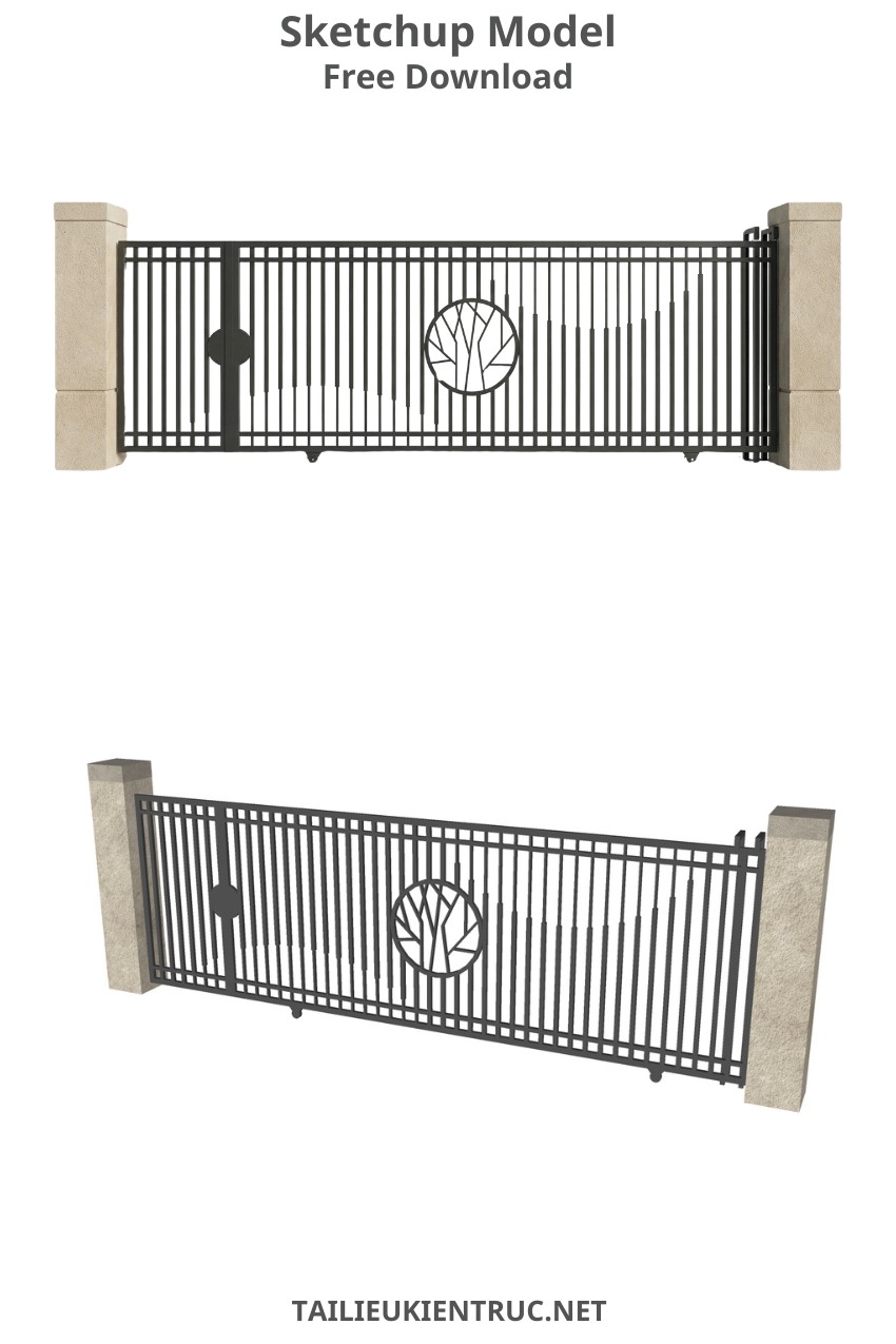 122. Tải miễn phí model sketchup cổng hiện đại