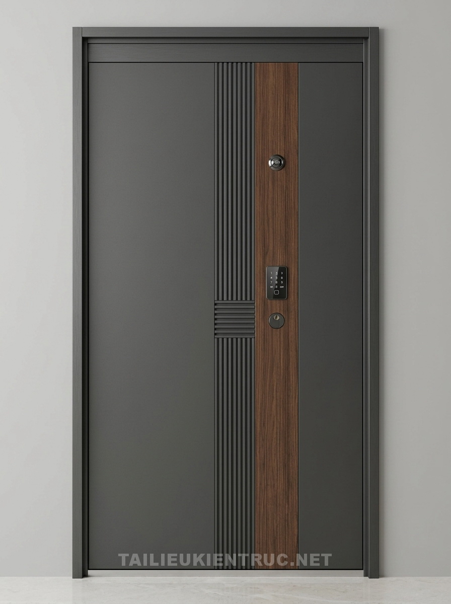 142. Model sketchup cửa thép sang trọng