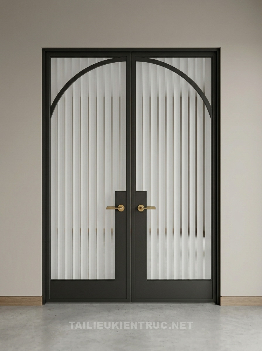 148. Model sketchup cửa kính hai cánh