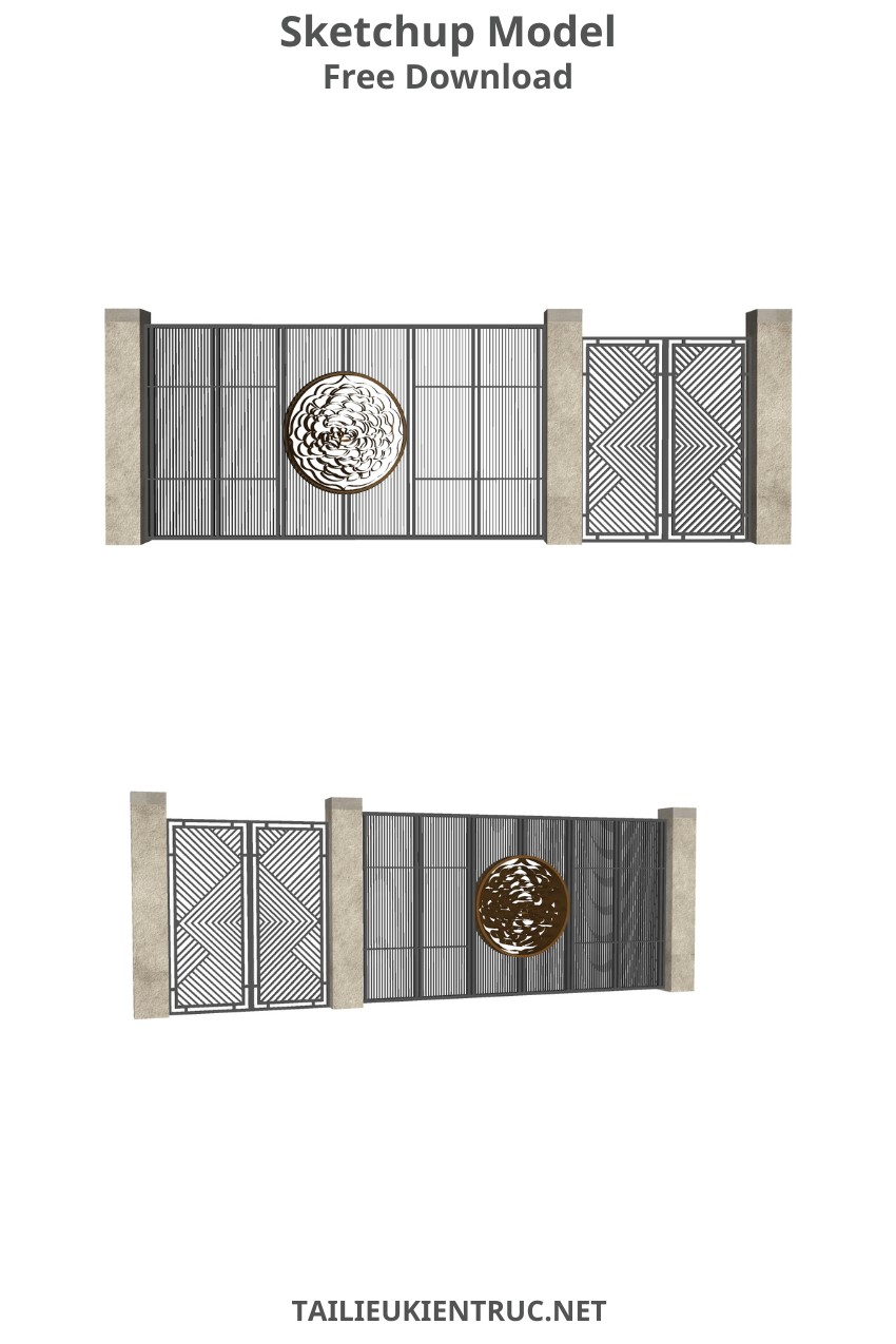 129. SKetchup model cổng hiện đại miễn phí tải về